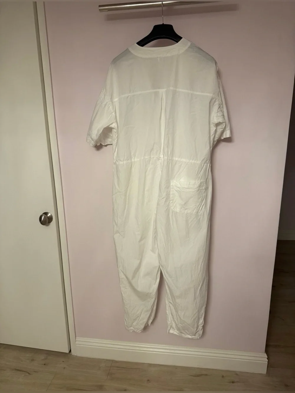 Free People White Cotton V-Neck Short Sleeve Belted Jumpsuit Romper Womens S